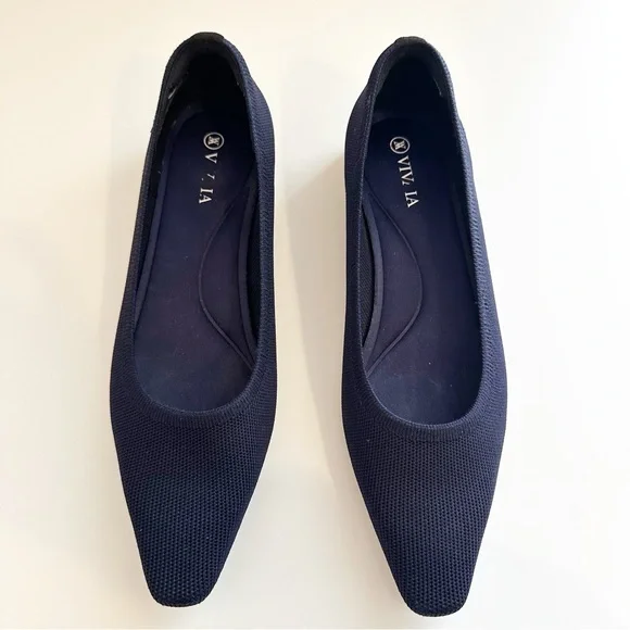 Vivaia Minnie Square-Toe Heels in Navy Blue 8.5 - Picture 2 of 10